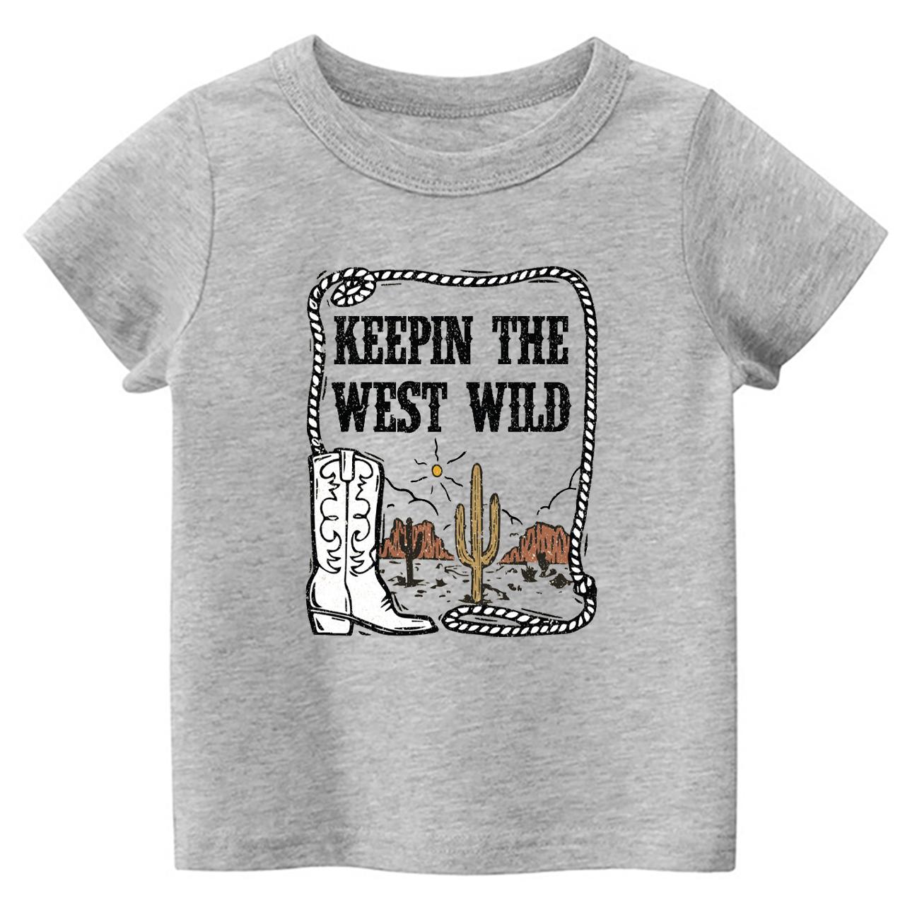 Keepin' The West Wild Cowboy Kids T-Shirt