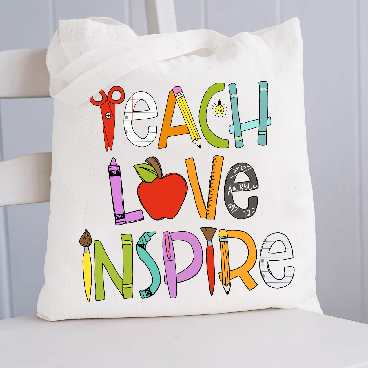 Teach Love Inspire Teacher Tote Bag