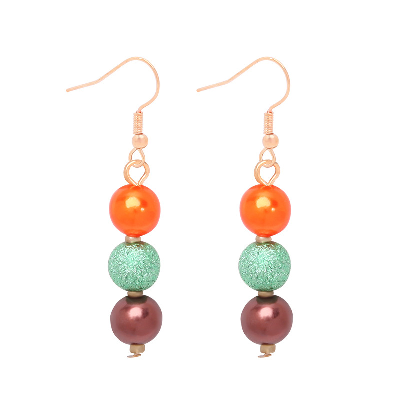 Shining Colorful Beads Metal Earrings