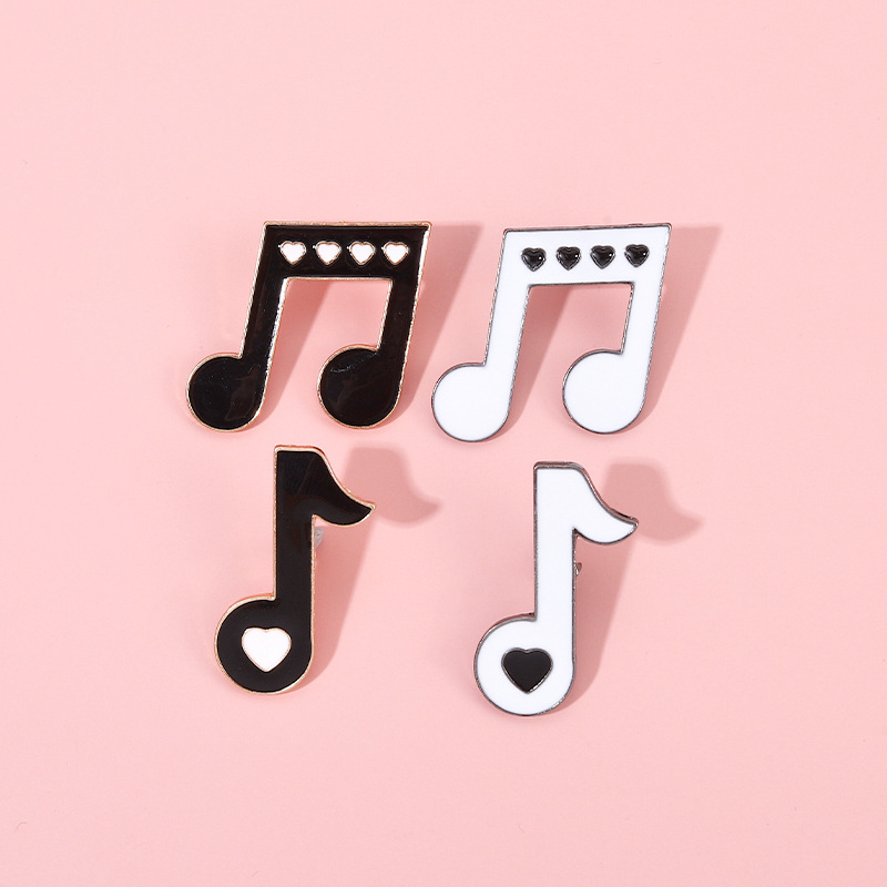 Black And White Notes Pin Set