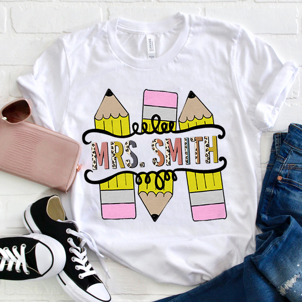 Personalize Colourful Pencil T-Shirt