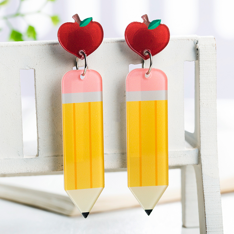 Apple Pencil Acrylic Earrings