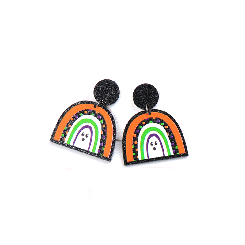 Ghost Hiding In The Rainbow Acrylic Earrings