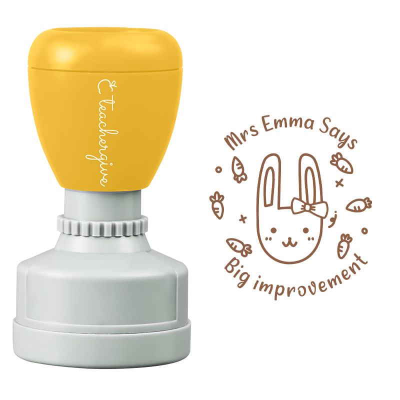 Personalized Big Improvement Teacher Stamp