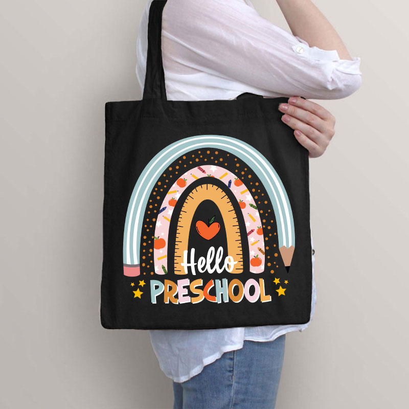 Personalized Hello Preschool Teacher Tote Bag