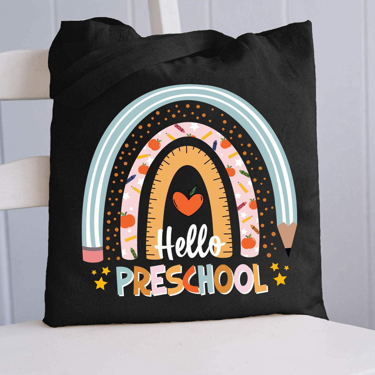 Personalized Hello Preschool Teacher Tote Bag