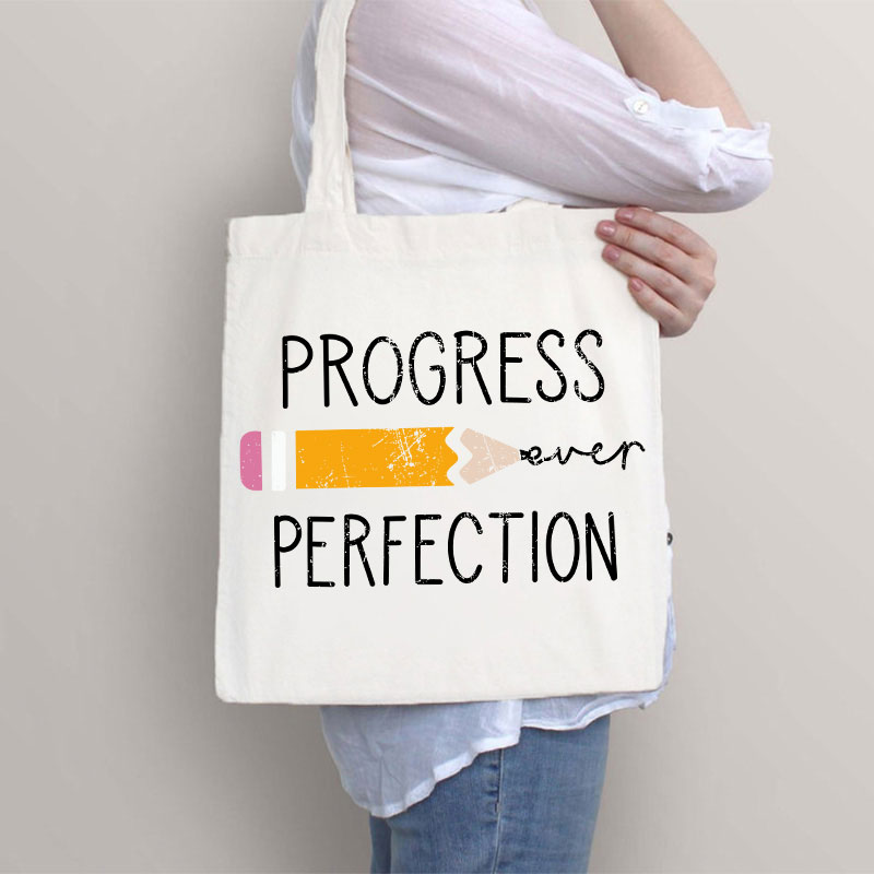 Progress Perfection Teacher Tote Bag
