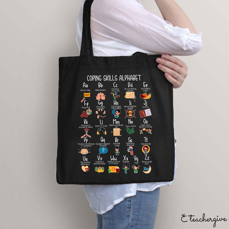 Coping Skills Alphabet Teacher Tote Bag