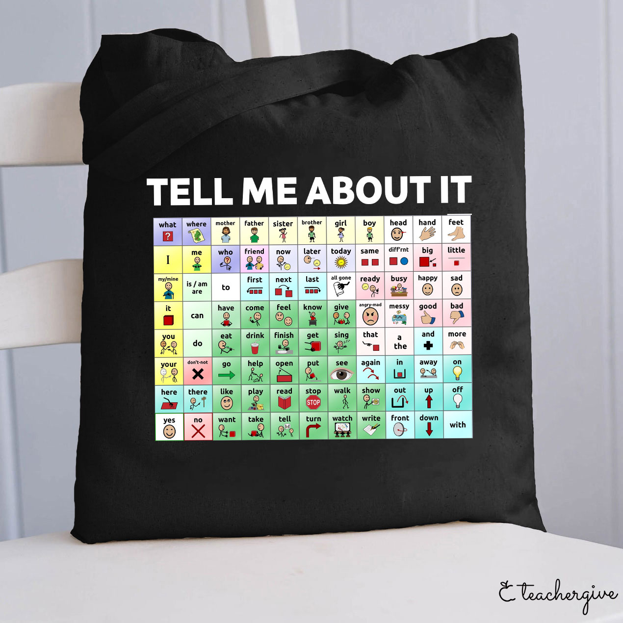 Tell Me About It Teacher Tote Bag