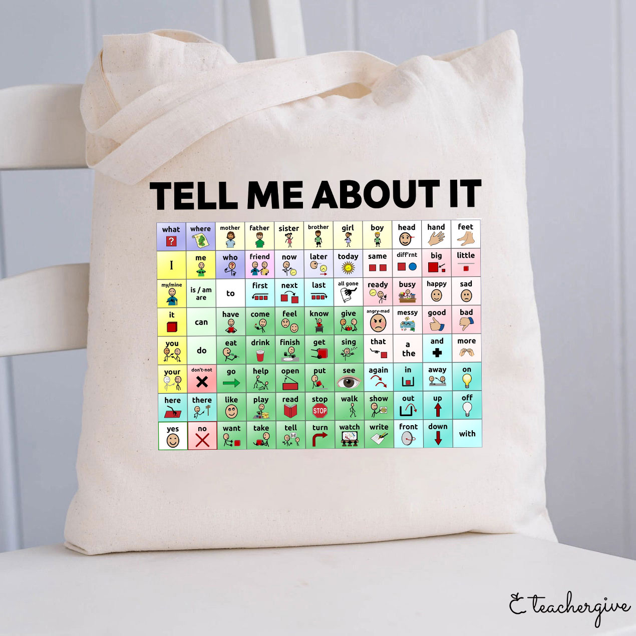 Tell Me About It Teacher Tote Bag