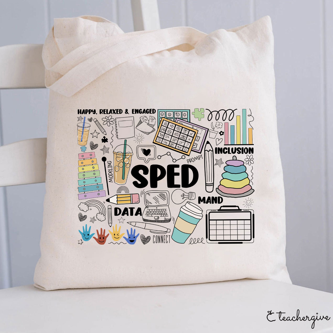 Happy Relaxed And Engaged Teacher Tote Bag