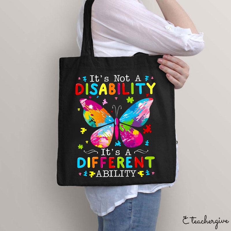 Puzzle Butterfly It's A Different Ability Teacher Tote Bag