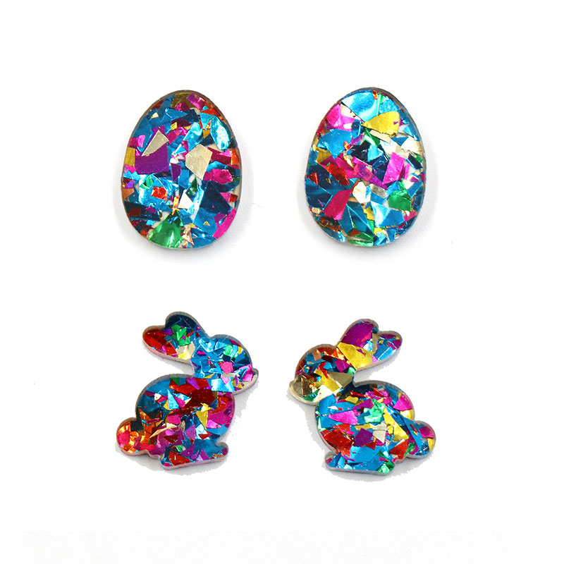Colorful Easter Bunny Teacher Acrylic Earrings