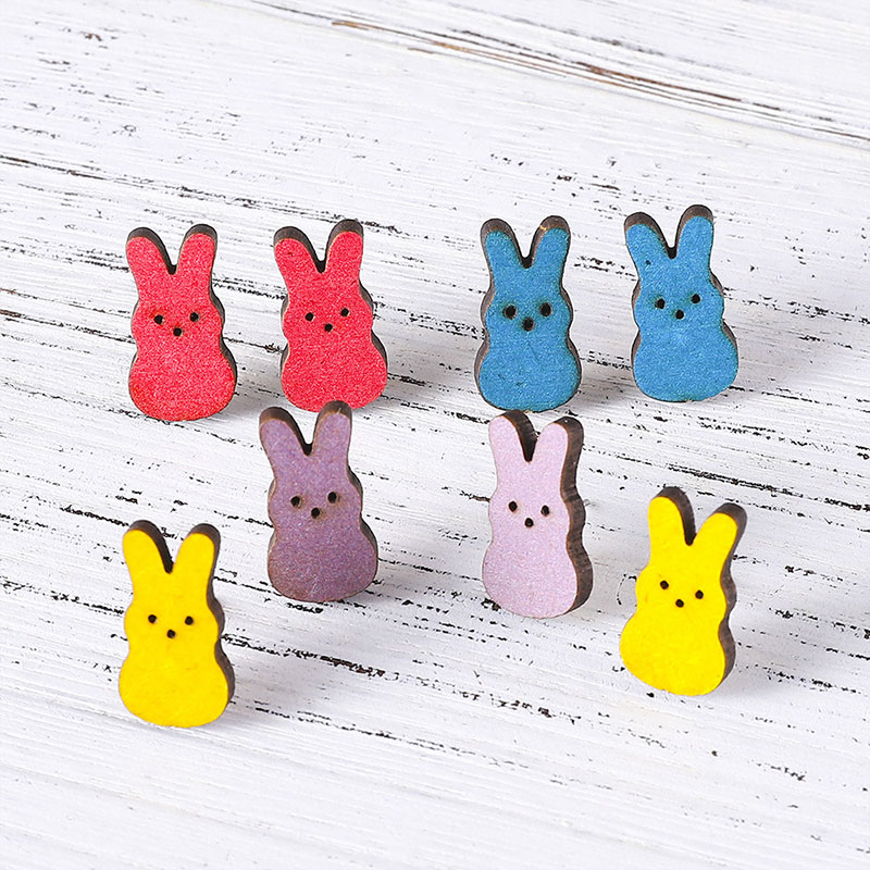 Cute Little Bunny Teacher Wooden Earrings