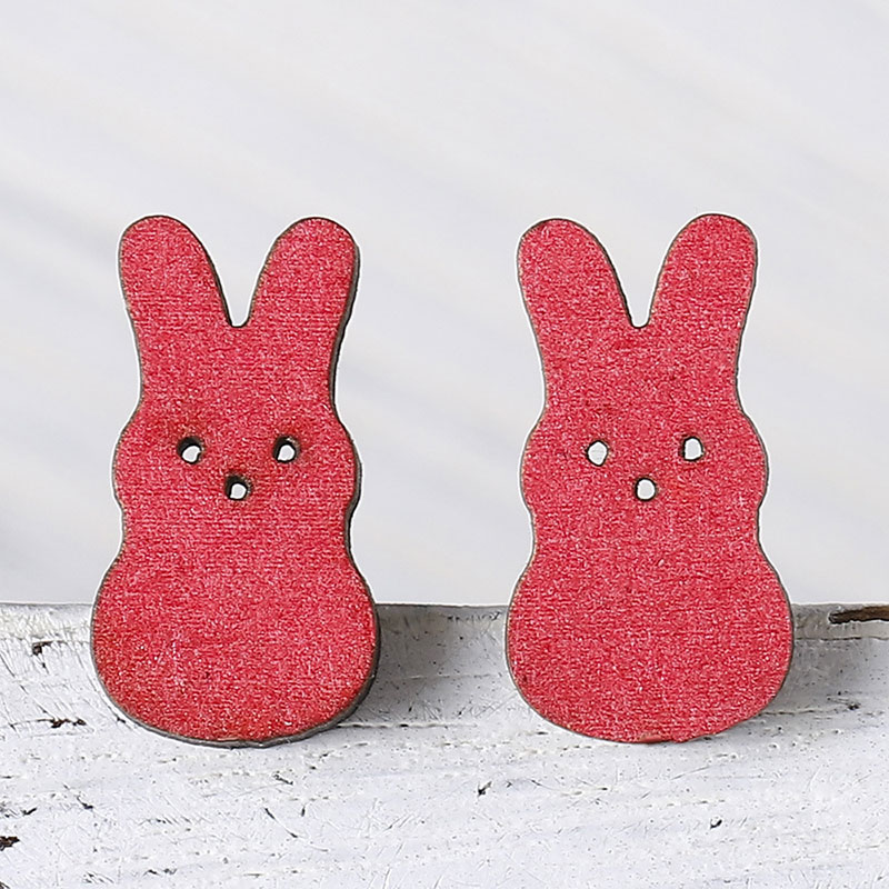 Cute Little Bunny Teacher Wooden Earrings