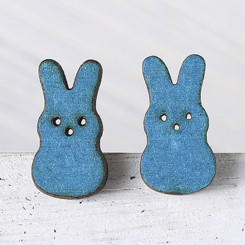 Cute Little Bunny Teacher Wooden Earrings