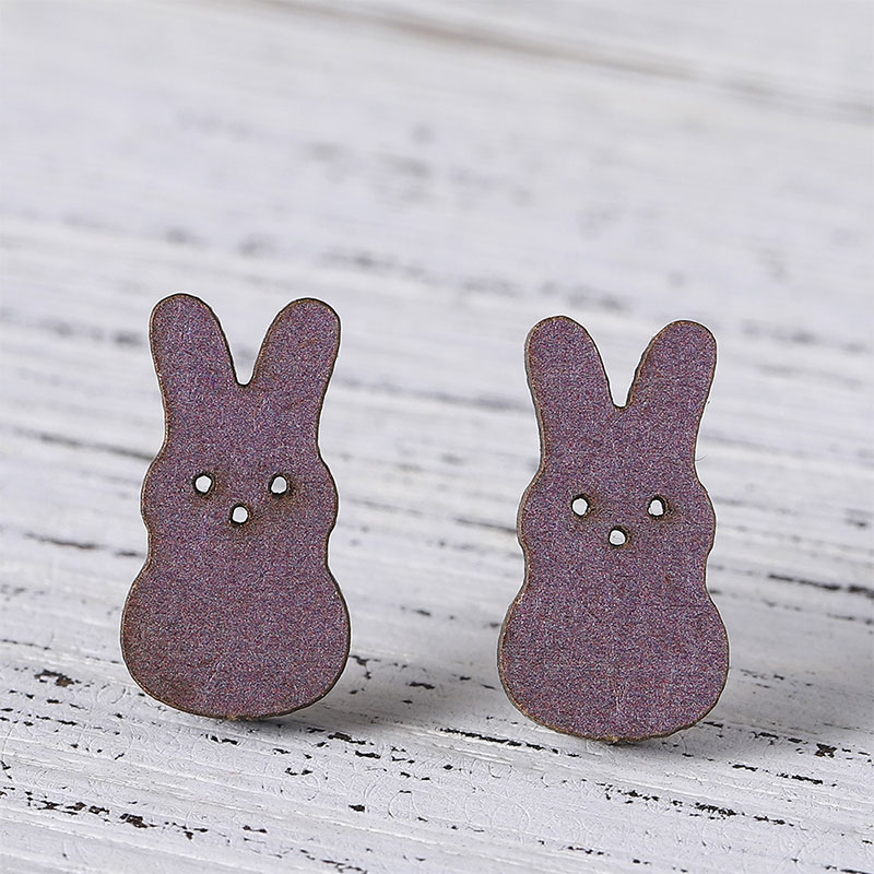 Cute Little Bunny Teacher Wooden Earrings