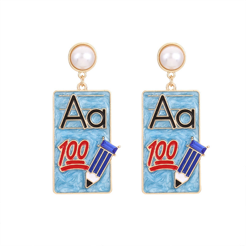 Full Mark Answer Sheet Teacher Metal Earrings