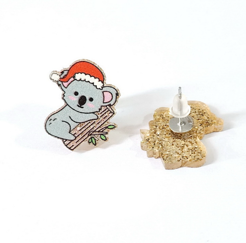 Christmas Koala  Acrylic  Earrings