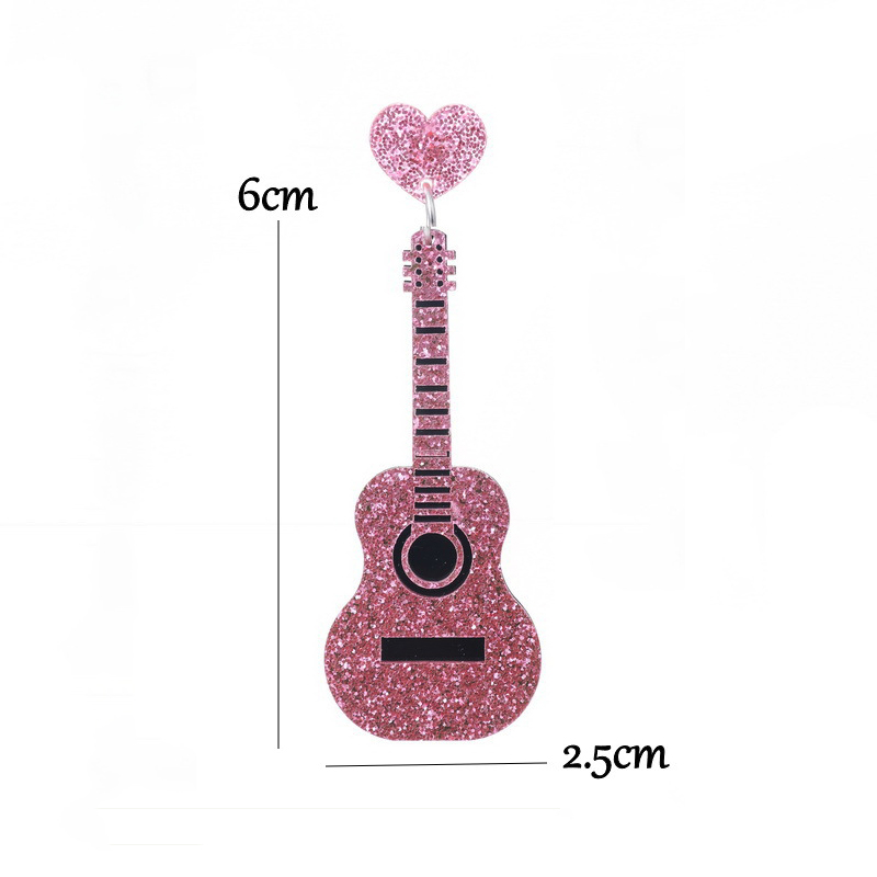 Cute  Guitar  Acrylic  Earrings