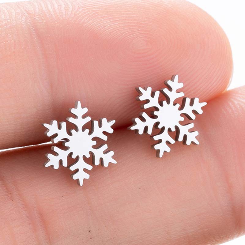 Delicate Winter Snowflakes Metal Earrings