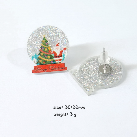 Crystal Ball Acrylic Earrings