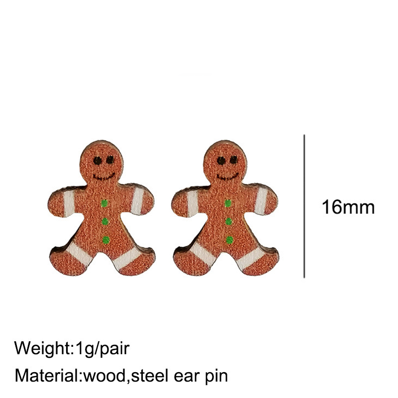 The Gingerbread Man Wooden Earrings