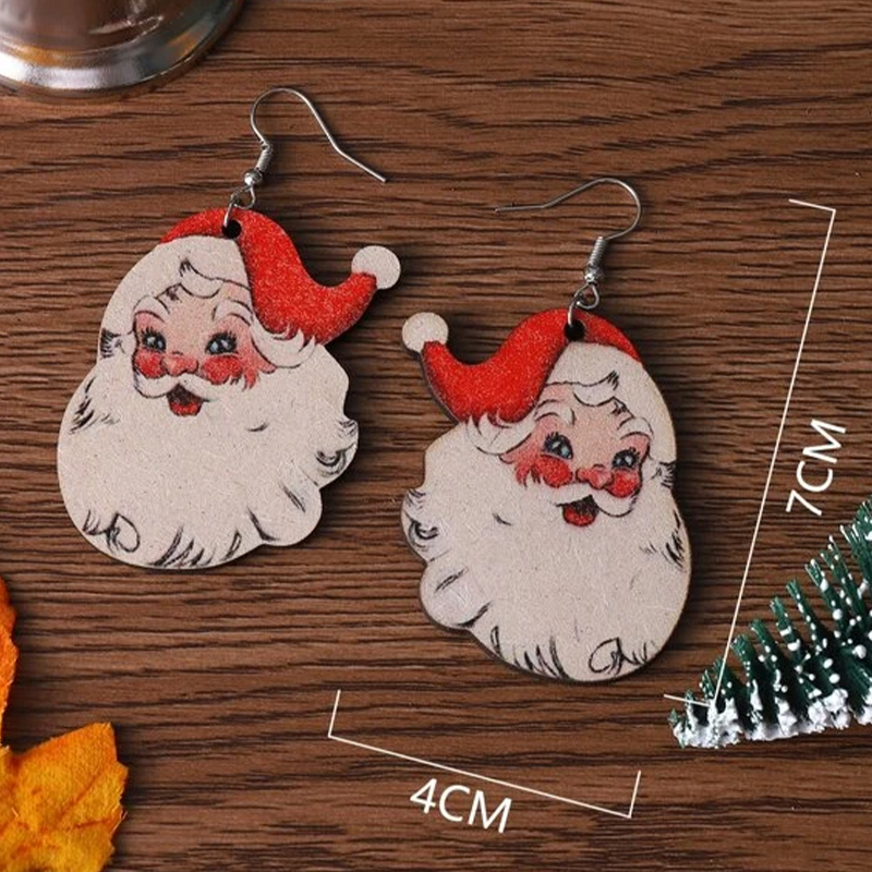 Santa's Joy Wooden Earrings