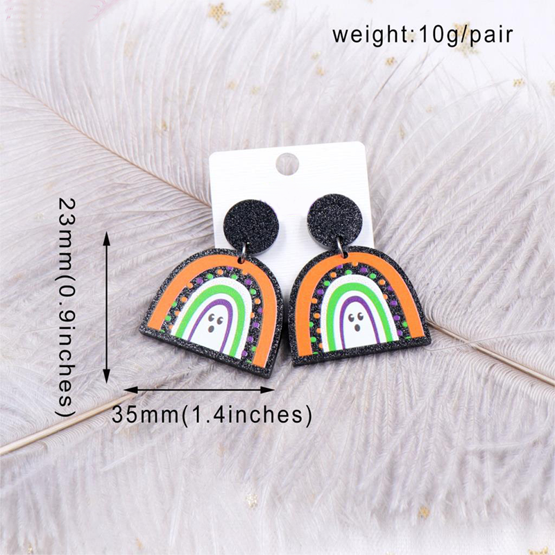 Ghost Hiding In The Rainbow Acrylic Earrings