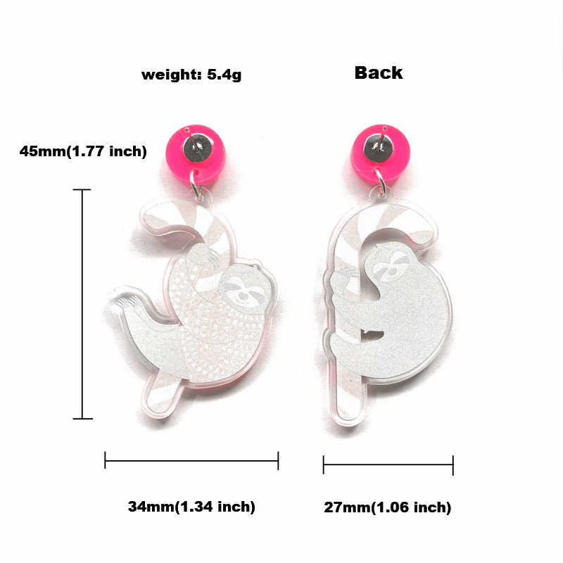 Sleepy Sloth Acrylic Earrings