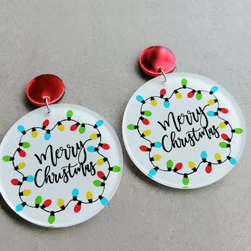 Merry Christmas Acrylic Earrings