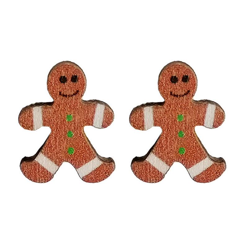 The Gingerbread Man Wooden Earrings