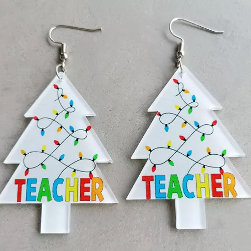 Christmas Tree Acrylic Earrings