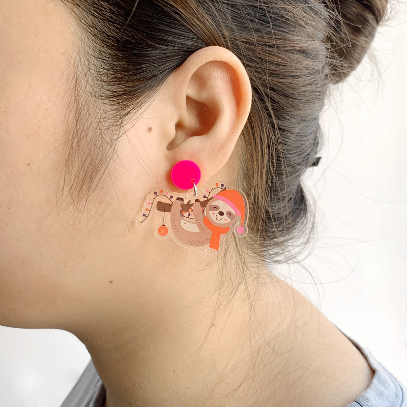 Sloth Wants To Play With You Acrylic Earrings
