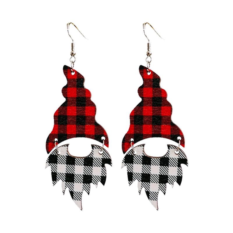 Rock Plaid Wooden Earrings