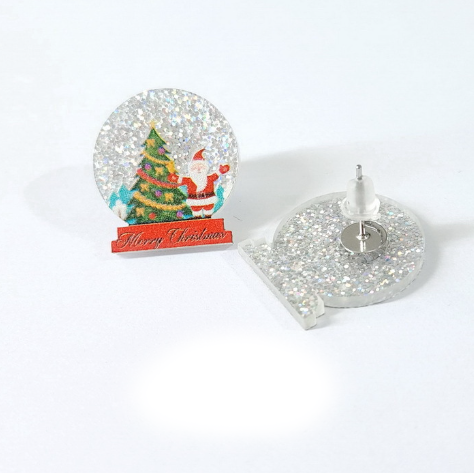 Crystal Ball  Acrylic  Earrings