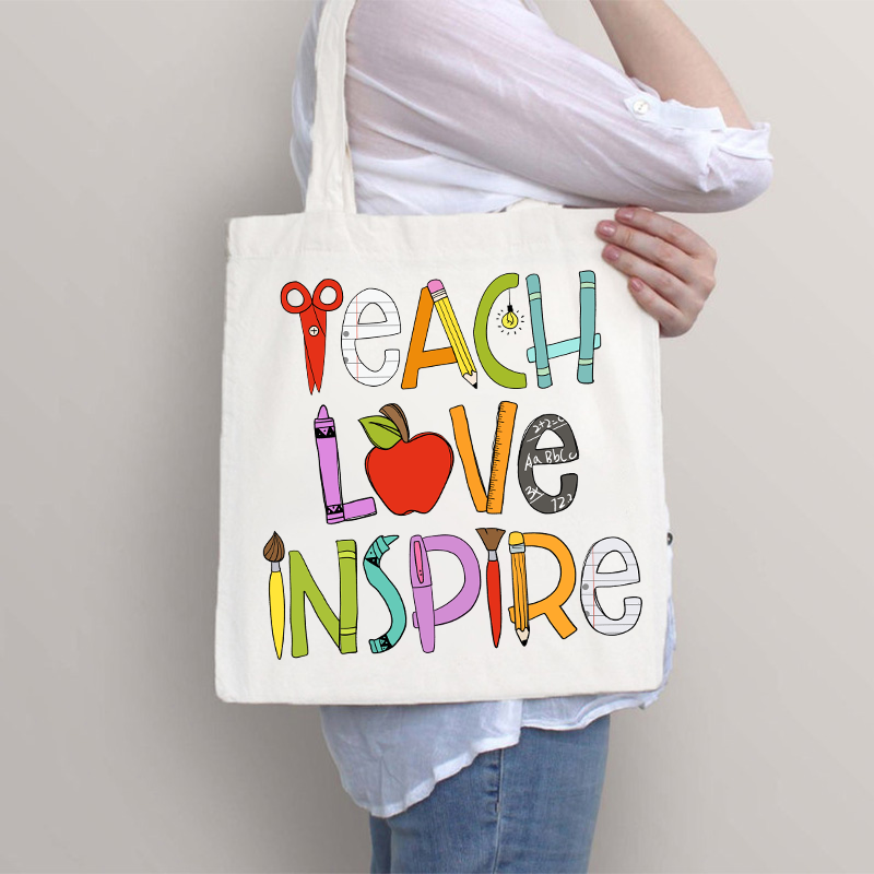 Teach Love Inspire Teacher Tote Bag