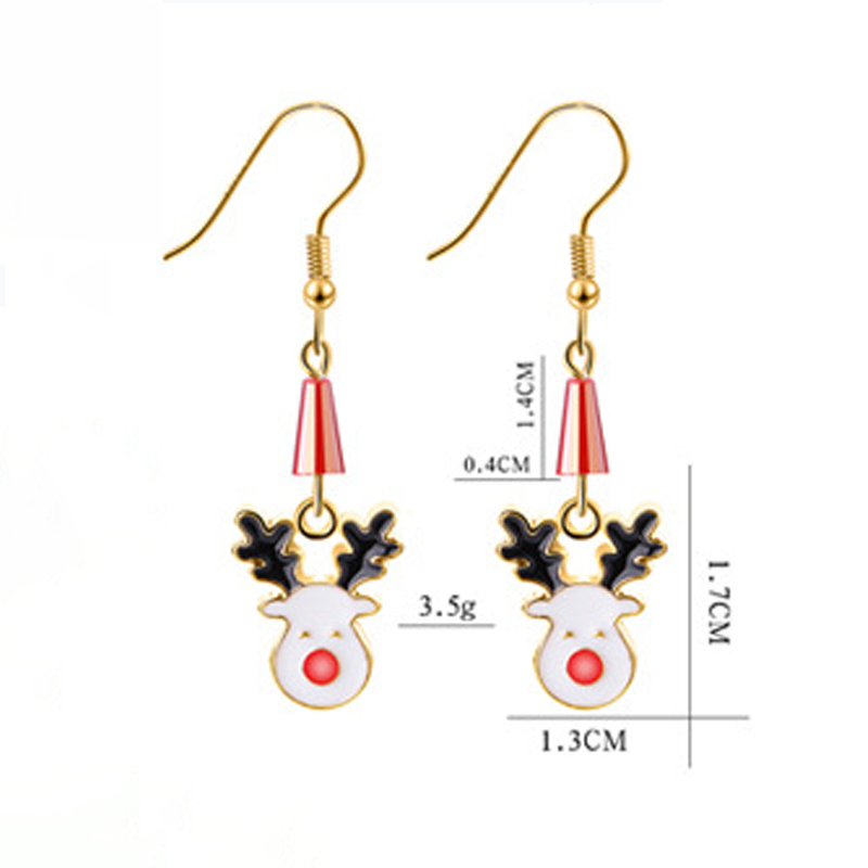 Christmas Deer Metal Earrings