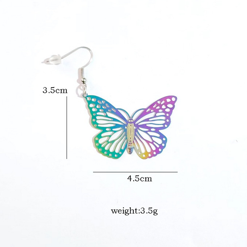 Colorful Laser Butterfly Metal Earrings