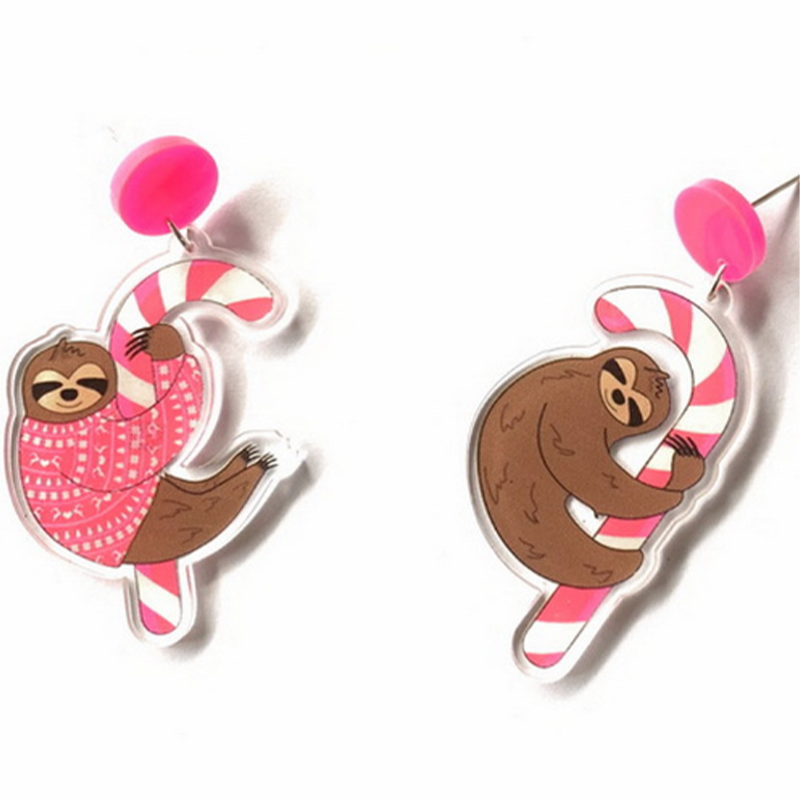 Sleepy Sloth Acrylic Earrings