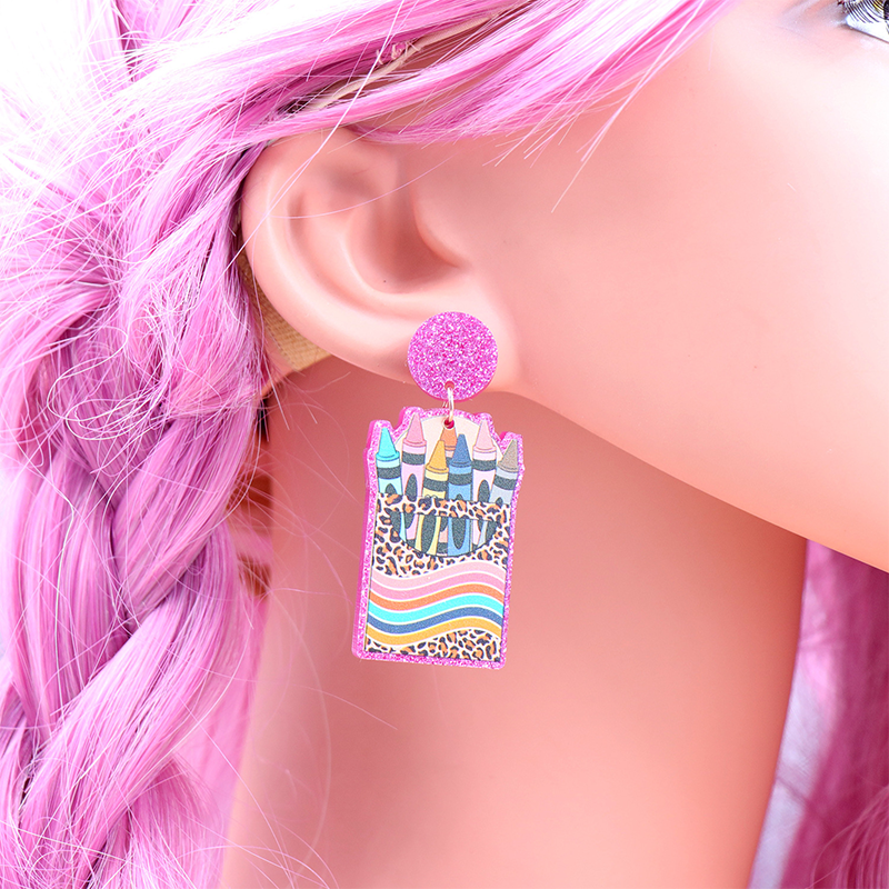 Shining Colorful Crayons Acrylic Earrings