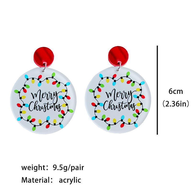 Merry Christmas Acrylic Earrings