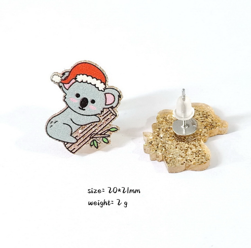 Christmas Koala  Acrylic  Earrings