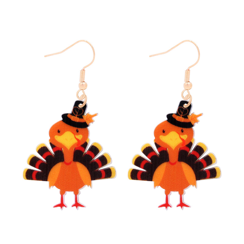 A  Gentleman Turkey Metal Earrings