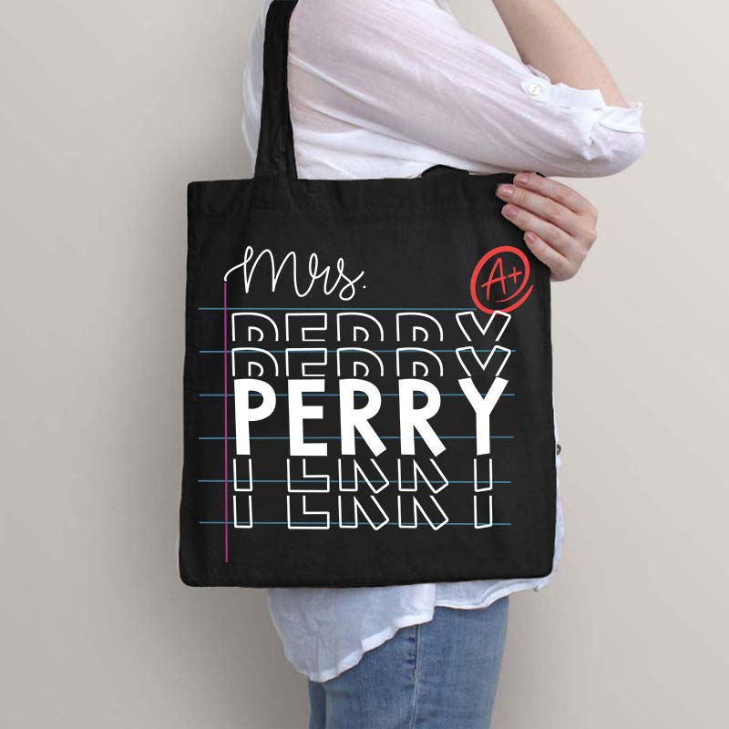 Personalized Teacher Name Tote Bag