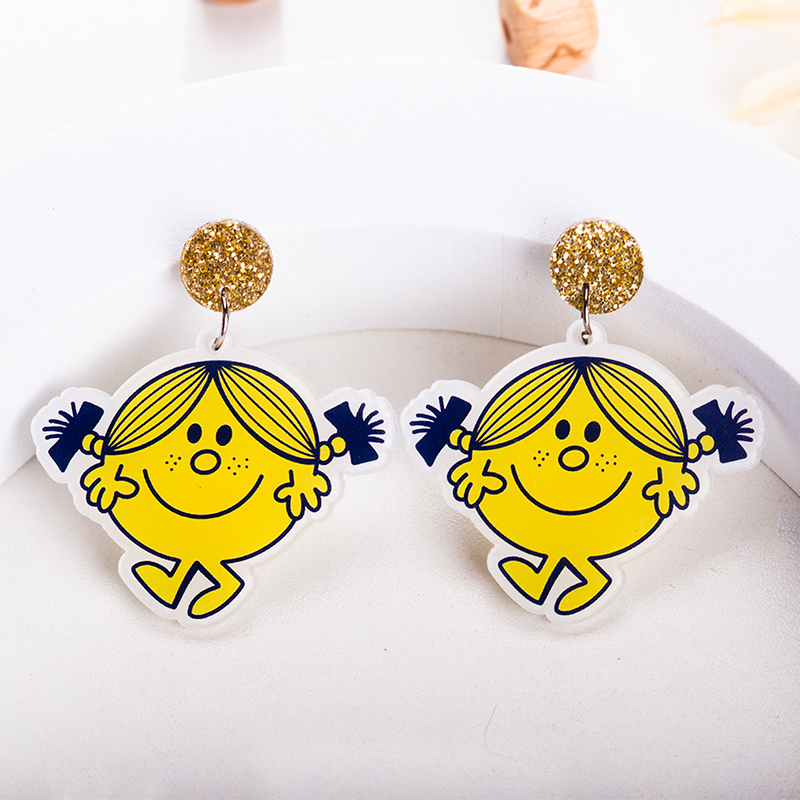 Cute Little Girl Playing Acrylic Earrings