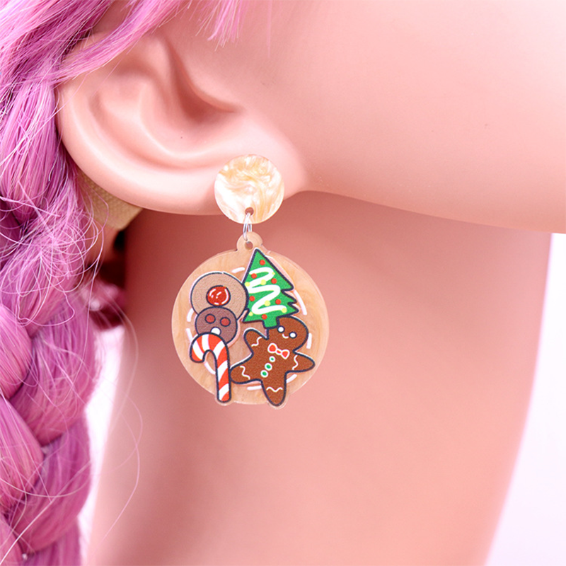 Christmas Cookies And Candy Cane Acrylic Earrings