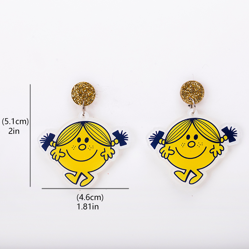 Cute Little Girl Playing Acrylic Earrings