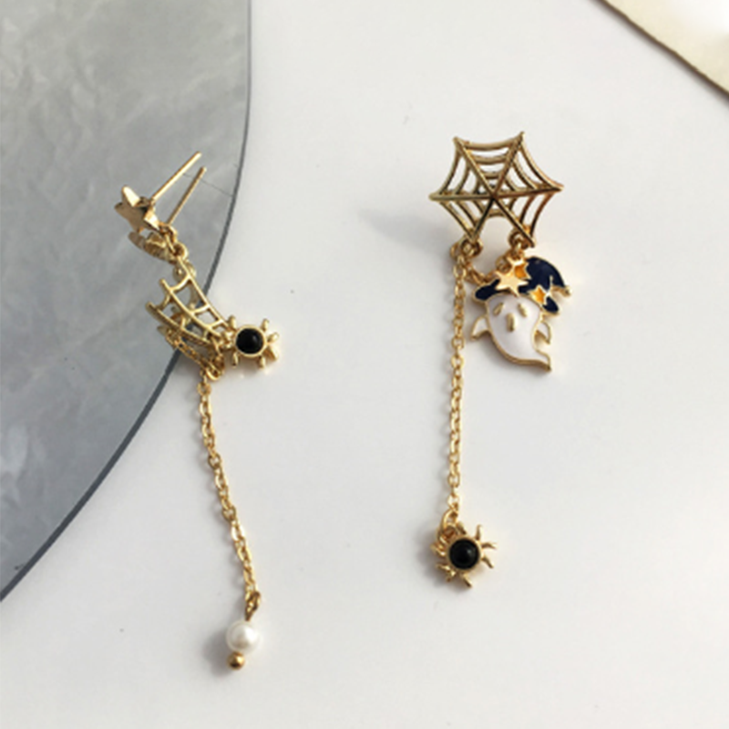 Cobwebs And Ghost Acrylic  Earrings