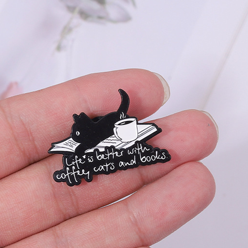 Life Is Better With Coffee Cats And Books Pin